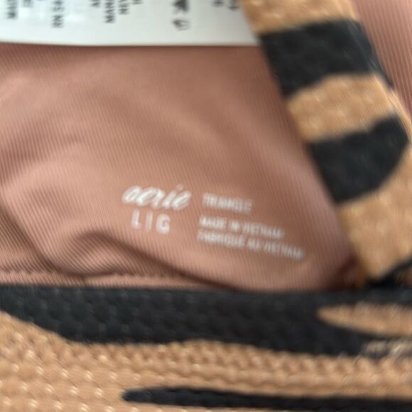 NWT Aerie Pique Animal Print Triangle Bikini Top - Picture 6 of 9